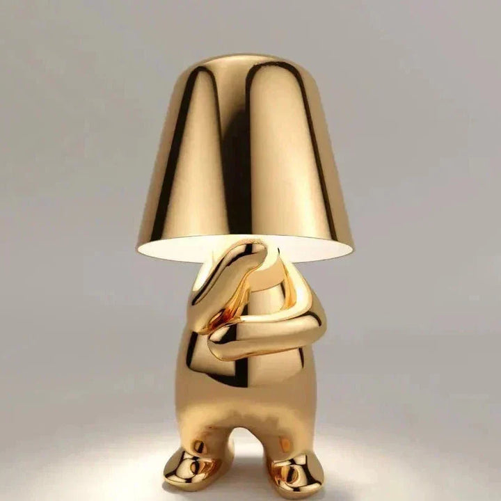 Lampa Stołowa LED Złoty Człowiek – Zabavna Lampa Nocna do Sypialni i Dekoracji