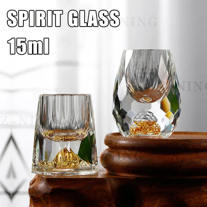 Kryształowe szklanki do whisky, kieliszki do likieru, kubki w kształcie kuli, do sake i shochu, podwójne ścianki, grube dno, mała pojemność, filiżanki do herbaty