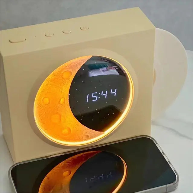 Lampa księżycowa z muzyką i LED-owym nocnym światłem – Nastrojowe oświetlenie z głośnikiem Bluetooth |