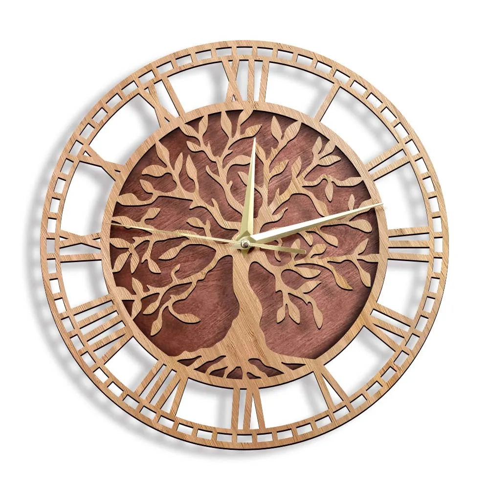 WoodArt | Rustykalny zegar ścienny z drewna w stylu vintage