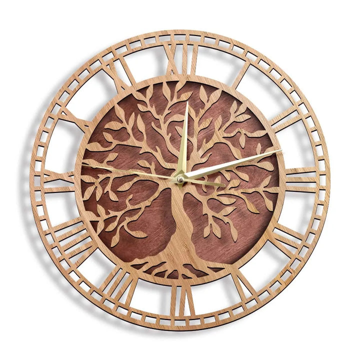 WoodArt | Rustykalny zegar ścienny z drewna w stylu vintage
