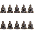 10 sztuk miniaturowa figura siedzącego Buddy z mosiądzu do podróży, kult buddyjski, dekoracja biura w domu