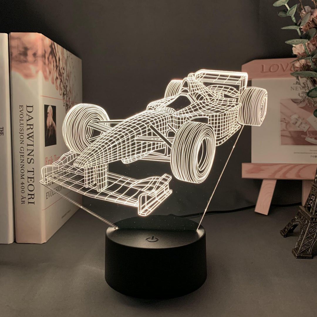 Lampa iluzji 3D Formula-1 z trybem kolorów