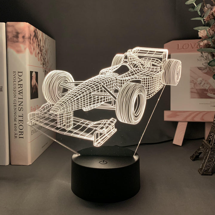 Lampa iluzji 3D Formula-1 z trybem kolorów