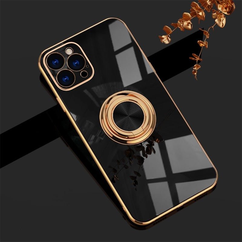 Etui na iPhone z metalowym pierścieniem stojącym