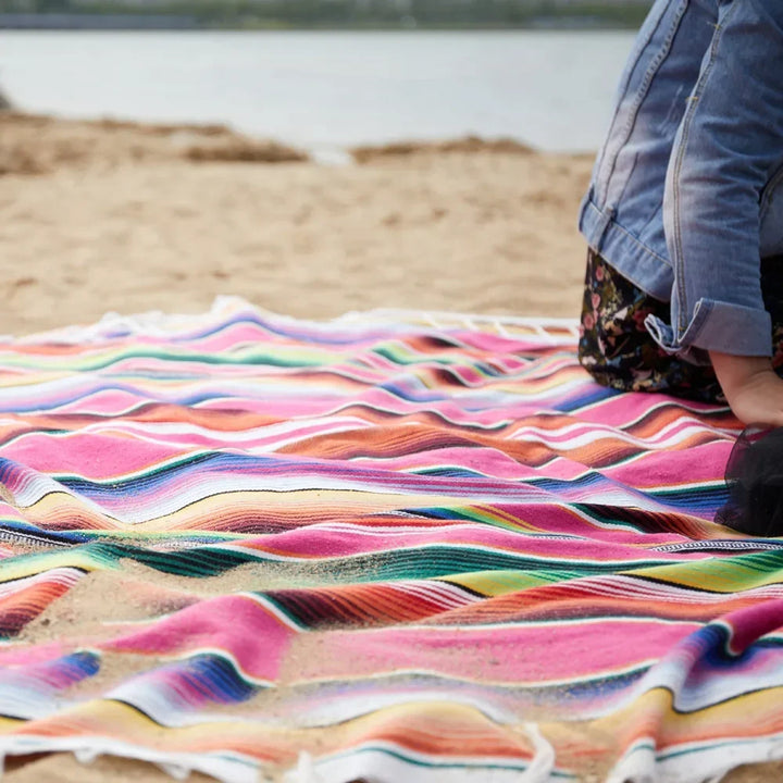Boho Żywy Meksykański Koc Serape