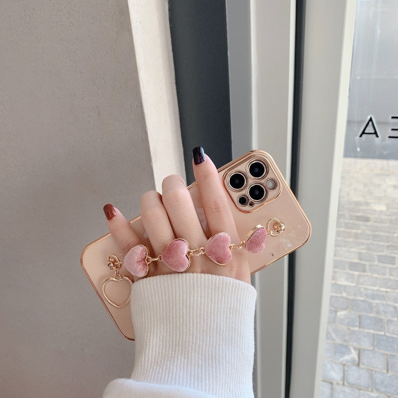 Etui iPhone w Kształcie Serca z Cennych Metali