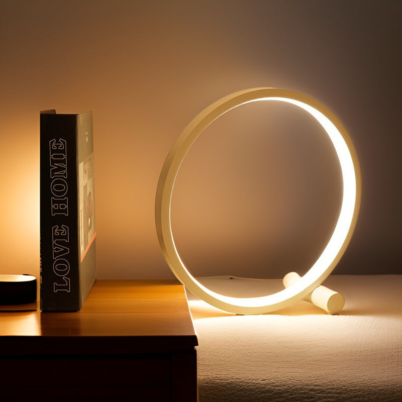 Lampa Halo Glo – minimalistyczna, ściemniana okrągła lampa stołowa LED