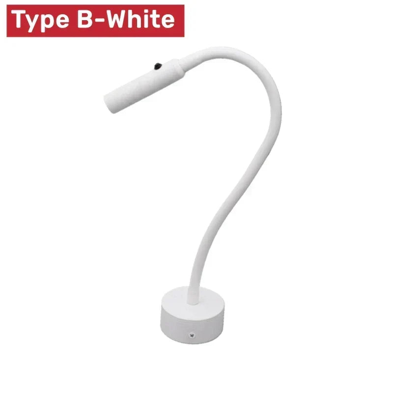 Nowoczesna elastyczna lampa ścienna LED do czytania z włącznikiem do sypialni i biura - 1W/3W