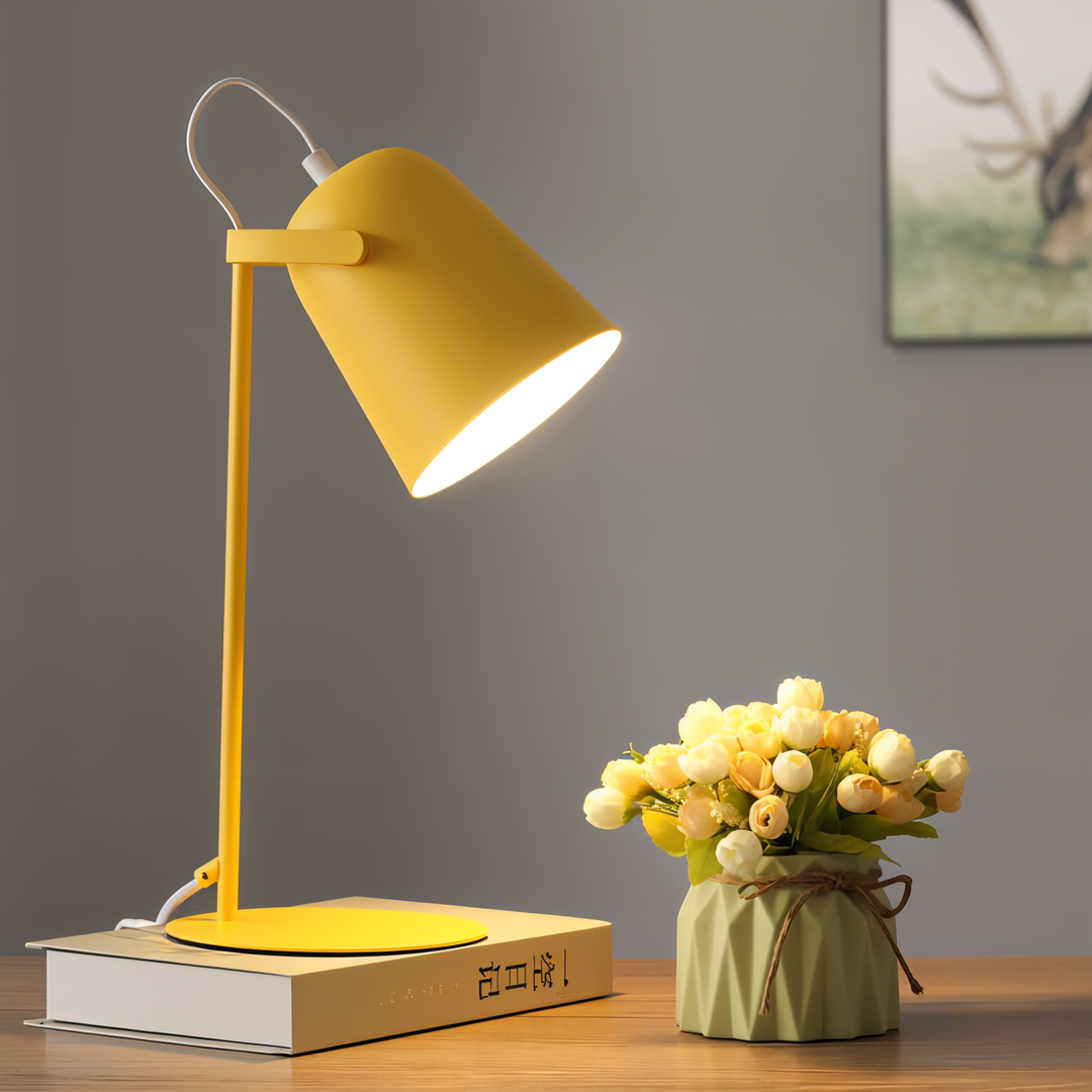 Lampa stołowa Macaron - Nordic Żółta lampa biurkowa - Lampa regulowana