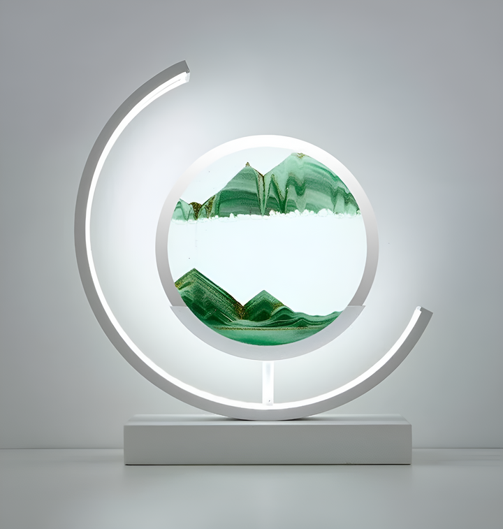Sandscape - Lampka LED z Płynącym Piaskiem 3D - Nocna Lampa z Kwarcowym Piaskiem