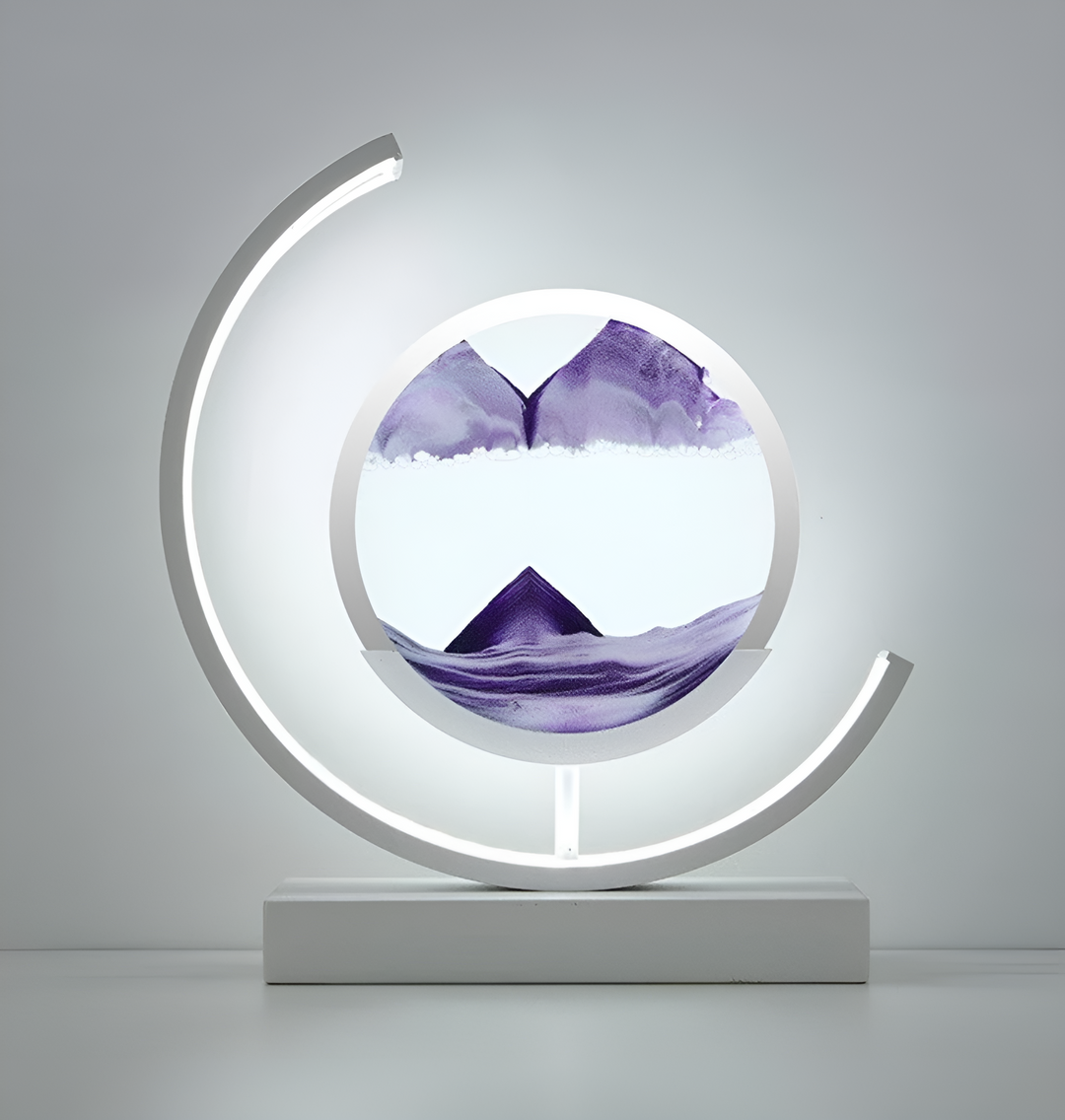 Sandscape - Lampka LED z Płynącym Piaskiem 3D - Nocna Lampa z Kwarcowym Piaskiem