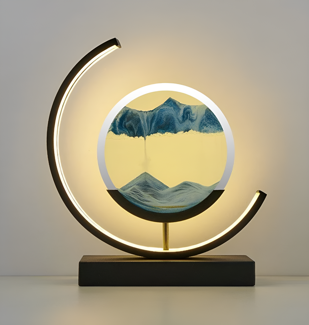 Sandscape - Lampka LED z Płynącym Piaskiem 3D - Nocna Lampa z Kwarcowym Piaskiem