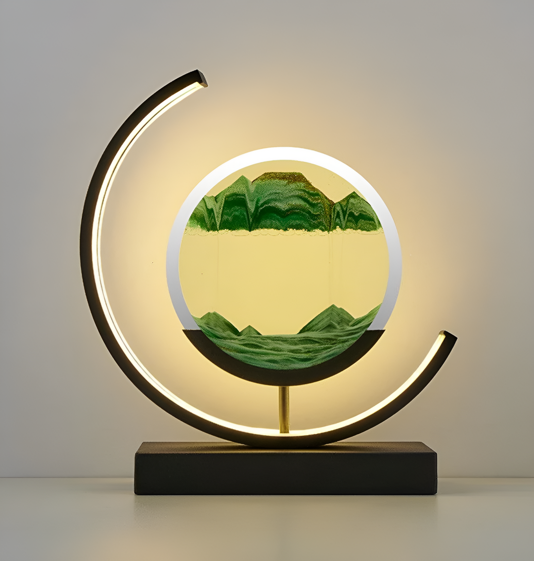 Sandscape - Lampka LED z Płynącym Piaskiem 3D - Nocna Lampa z Kwarcowym Piaskiem