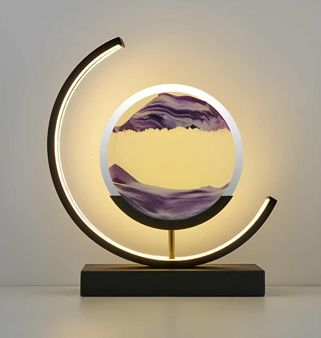 Sandscape - Lampka LED z Płynącym Piaskiem 3D - Nocna Lampa z Kwarcowym Piaskiem