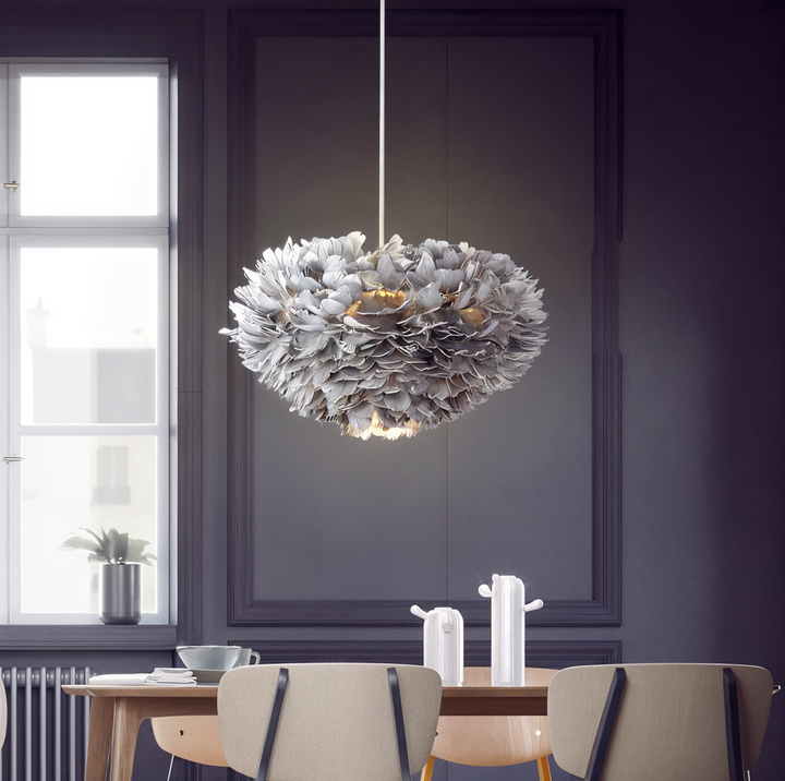 Lampa wisząca z piór łapacza snów - Ręcznie robiona, regulowana lampa wisząca