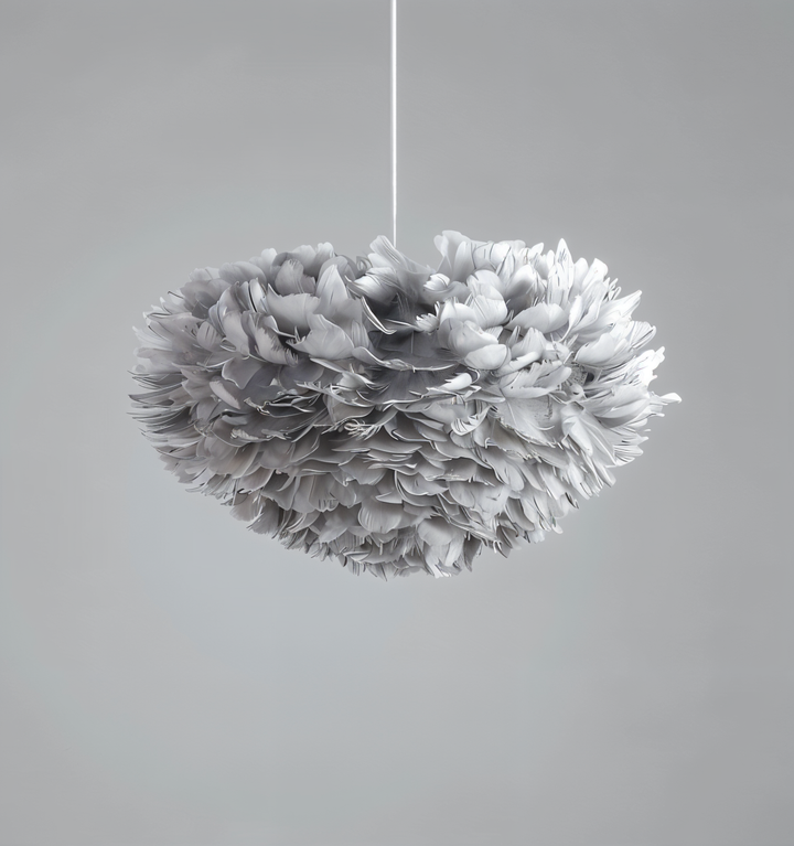 Lampa wisząca z piór łapacza snów - Ręcznie robiona, regulowana lampa wisząca