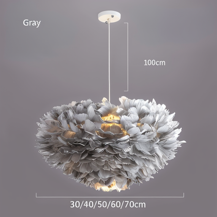 Lampa wisząca z piór łapacza snów - Ręcznie robiona, regulowana lampa wisząca