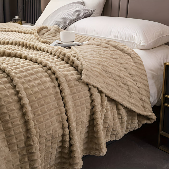 EliteWave Plaid - Ultrafluffy strukturalny koc z koralowego polaru