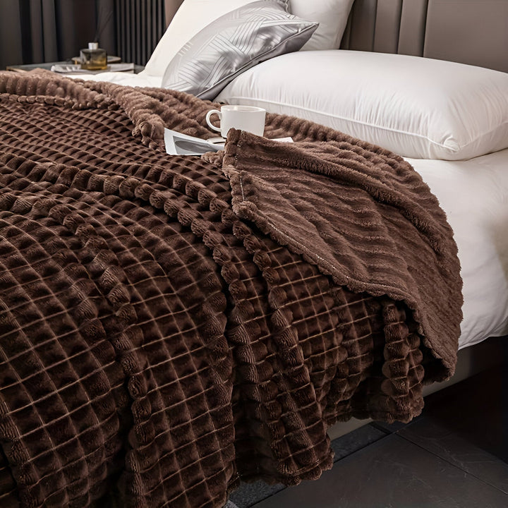 EliteWave Plaid - Ultrafluffy strukturalny koc z koralowego polaru