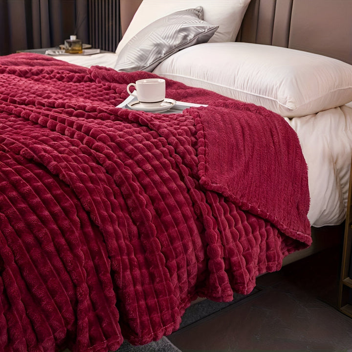 EliteWave Plaid - Ultrafluffy strukturalny koc z koralowego polaru