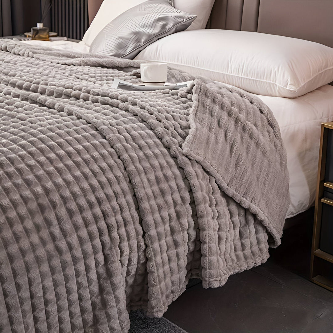 EliteWave Plaid - Ultrafluffy strukturalny koc z koralowego polaru