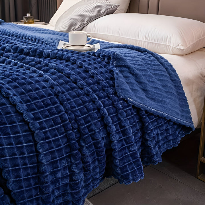EliteWave Plaid - Ultrafluffy strukturalny koc z koralowego polaru
