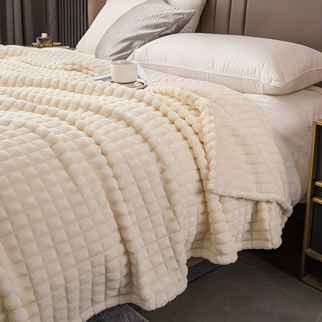 EliteWave Plaid - Ultrafluffy strukturalny koc z koralowego polaru