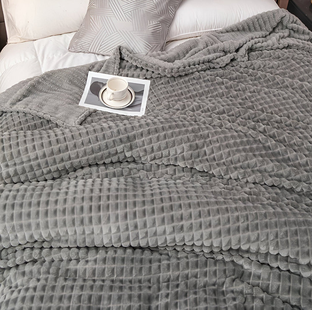 EliteWave Plaid - Ultrafluffy strukturalny koc z koralowego polaru