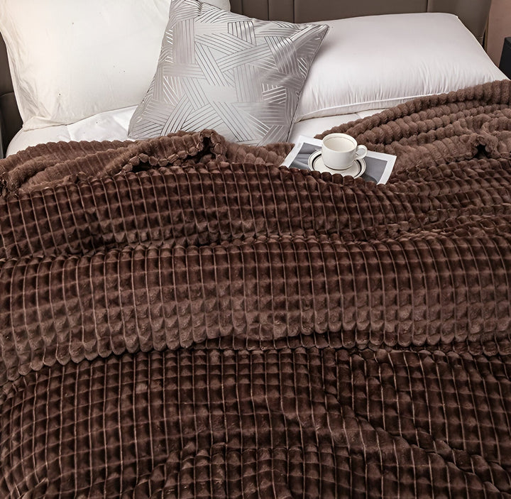 EliteWave Plaid - Ultrafluffy strukturalny koc z koralowego polaru