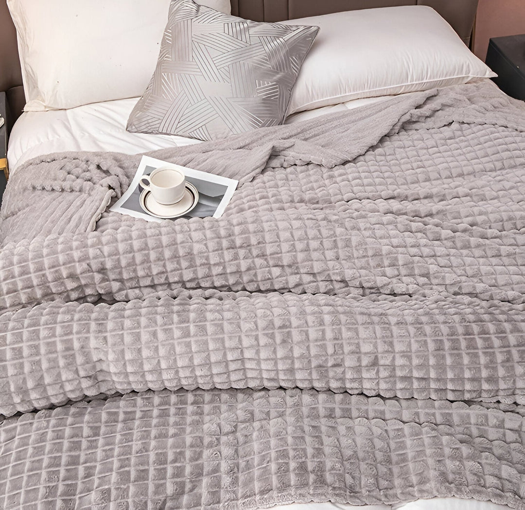 EliteWave Plaid - Ultrafluffy strukturalny koc z koralowego polaru