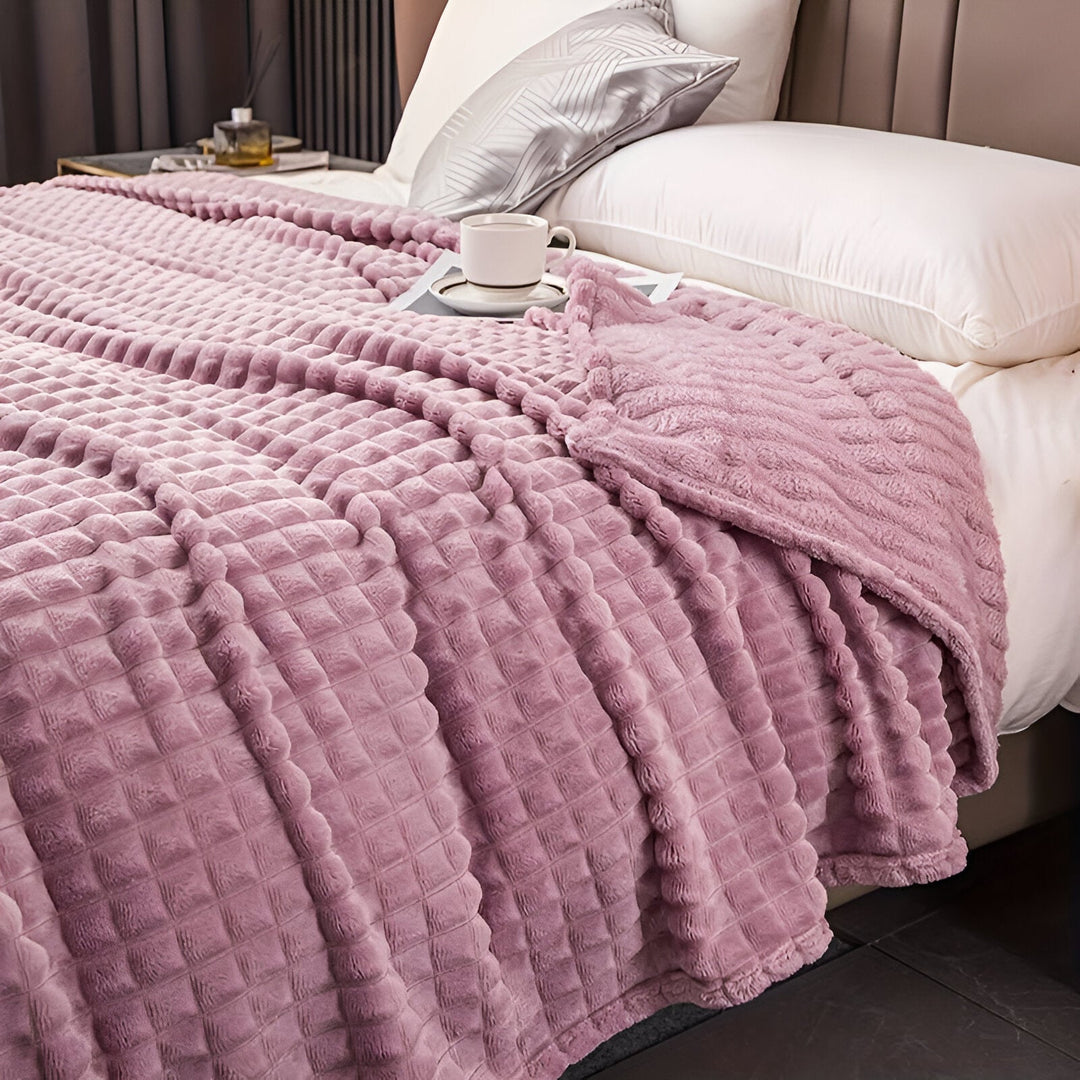 EliteWave Plaid - Ultrafluffy strukturalny koc z koralowego polaru