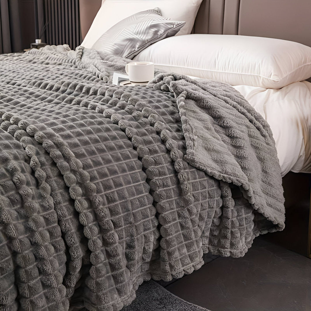 EliteWave Plaid - Ultrafluffy strukturalny koc z koralowego polaru