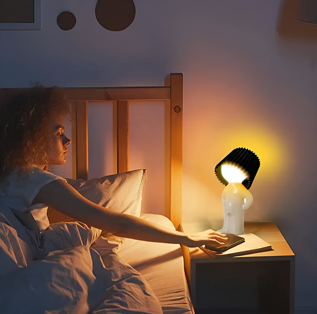 Lampa stołowa - Kreatywna mała lampa LED Shy Boy