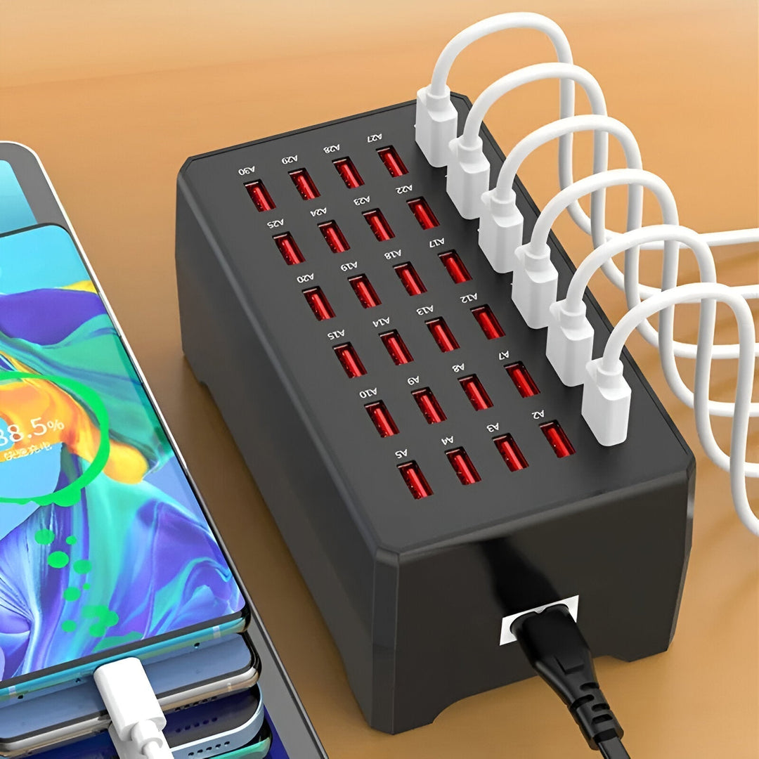 PowerPort Pro 30 - Uniwersalna Stacja Ładowania Multi-USB z 30 Portami