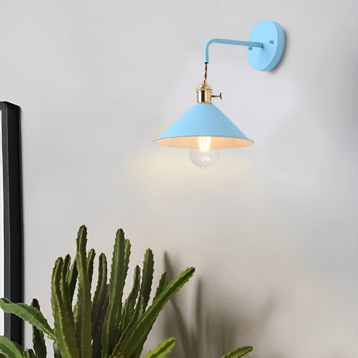 Retro Vintage Lampa Ścienna - Lampa Ścienna z Metalowym Stożkiem w Stylu Vintage