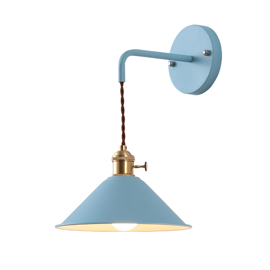 Retro Vintage Lampa Ścienna - Lampa Ścienna z Metalowym Stożkiem w Stylu Vintage