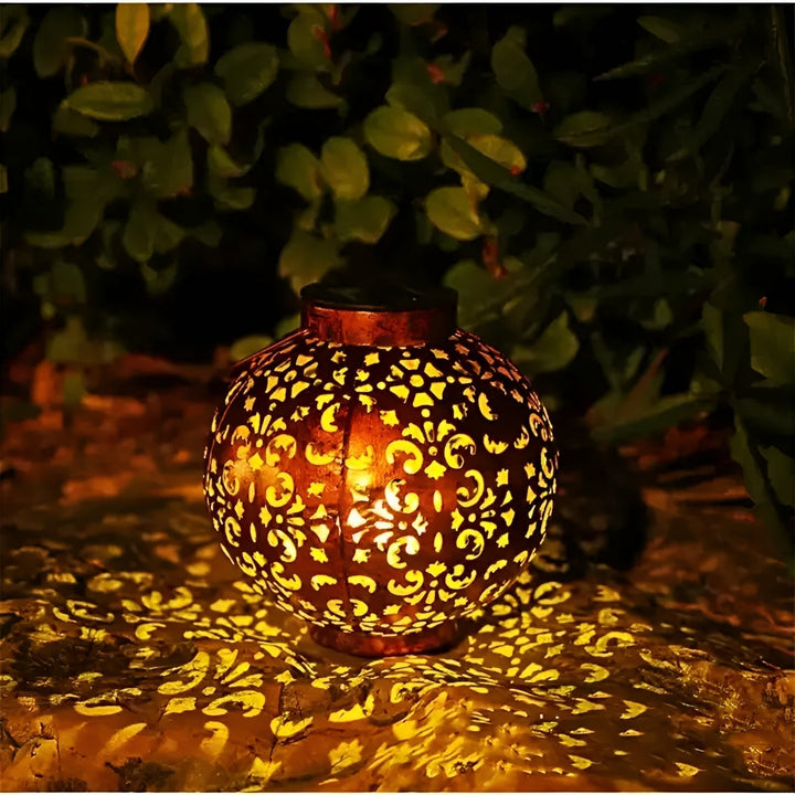 SolarGlow - Vintage Lampa Solarno-zasilana do Użytku Zewnętrznego - Wodoodporna Lampa Zewnętrzna