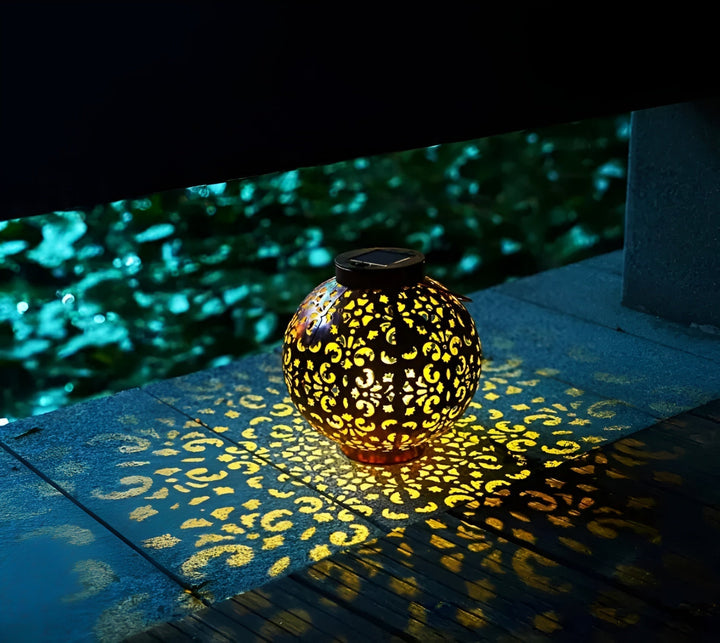 SolarGlow - Vintage Lampa Solarno-zasilana do Użytku Zewnętrznego - Wodoodporna Lampa Zewnętrzna