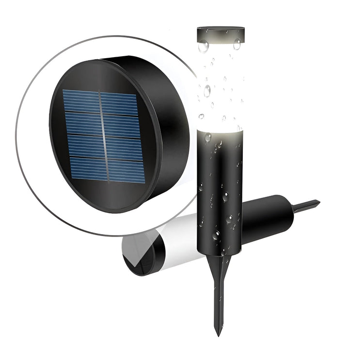 SolarShimmer - Stal nierdzewna lampy słoneczne na słupki na zewnątrz