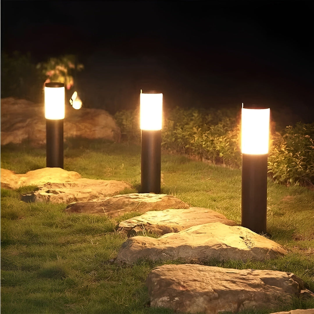 SolarShimmer - Stal nierdzewna lampy słoneczne na słupki na zewnątrz
