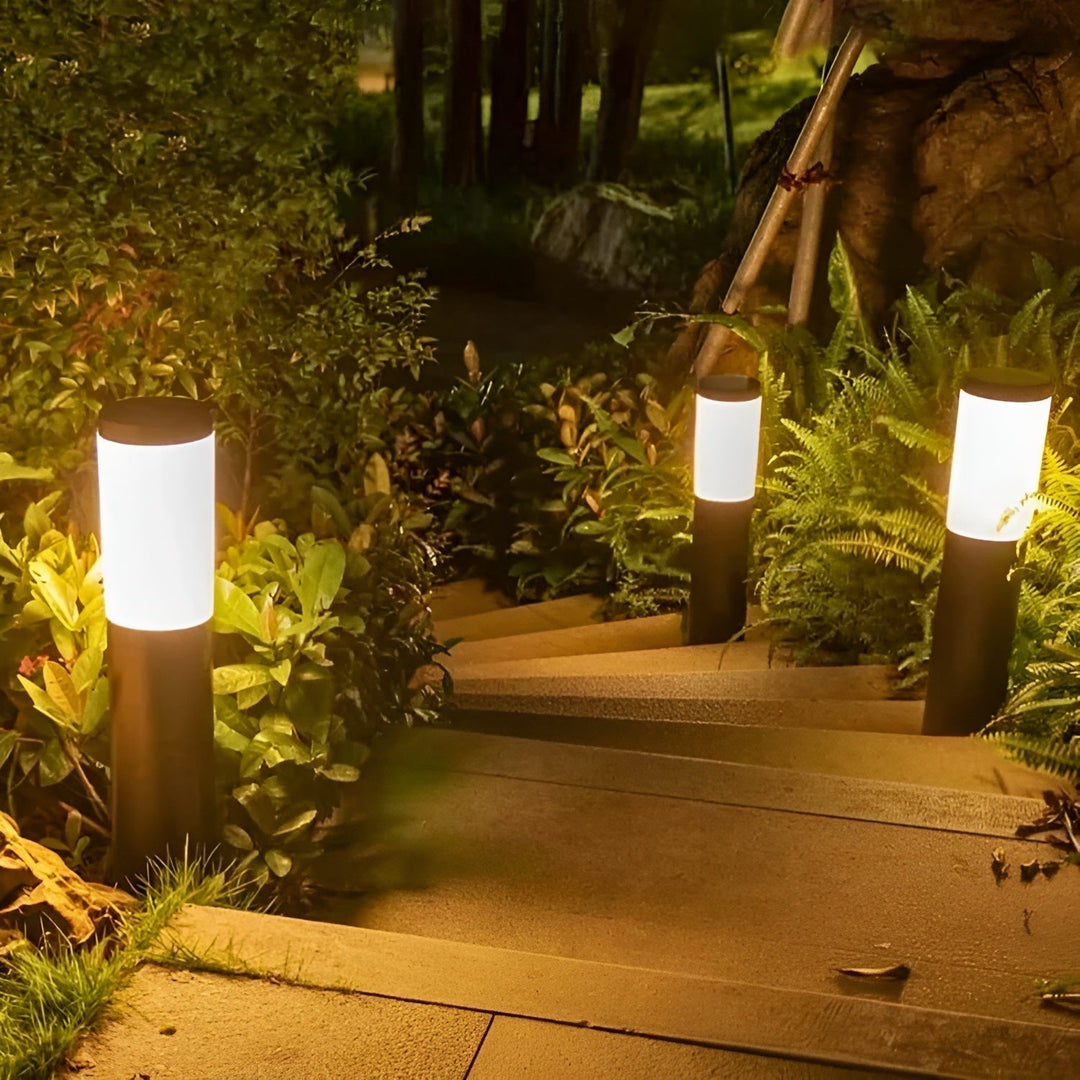 SolarShimmer - Stal nierdzewna lampy słoneczne na słupki na zewnątrz