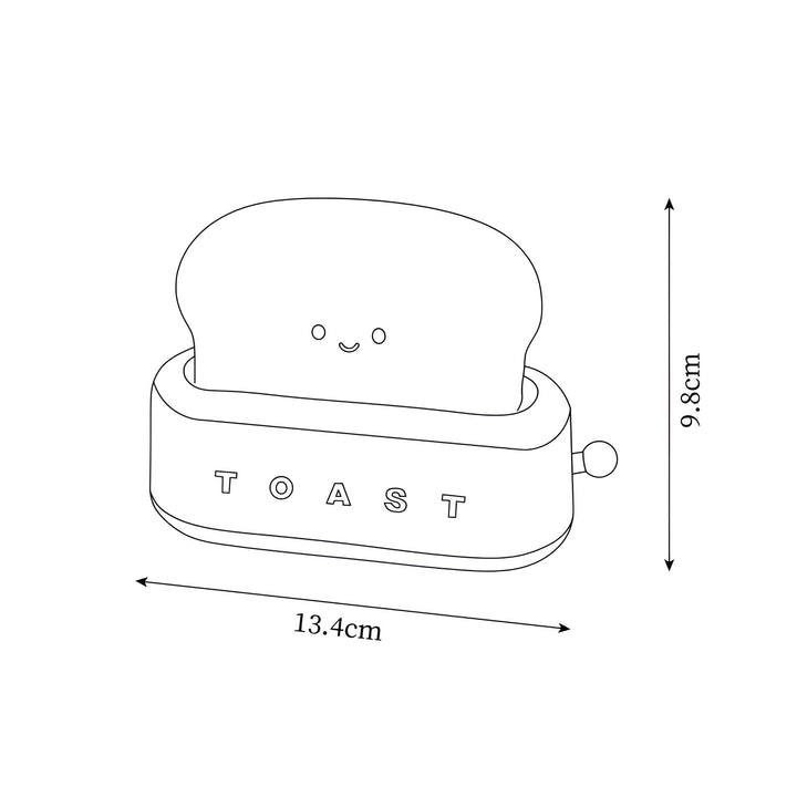 Lampka Stołowa TinyToast – Przenośna Lampka Nocna w Kształcie Tostera z Dimmowalnym LED i Portem USB