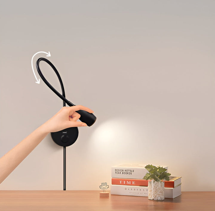 TouchGlow - Lampa ścienna z szyjką w kształcie łabędzia 2 w 1 z ładowarką USB na przytulne wieczory z książką