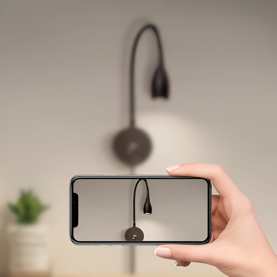 TouchGlow - Lampa ścienna z szyjką w kształcie łabędzia 2 w 1 z ładowarką USB na przytulne wieczory z książką