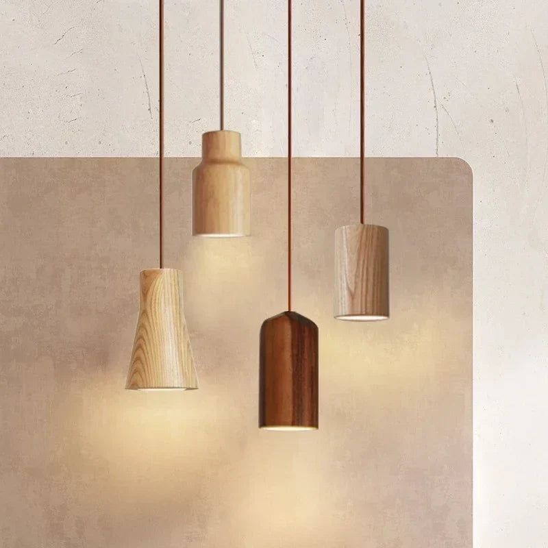SkandicGlow | Skandynawska lampa wisząca z drewna