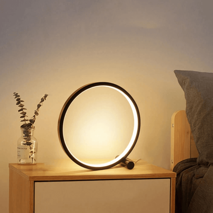 Lampa Halo Glo – minimalistyczna, ściemniana okrągła lampa stołowa LED