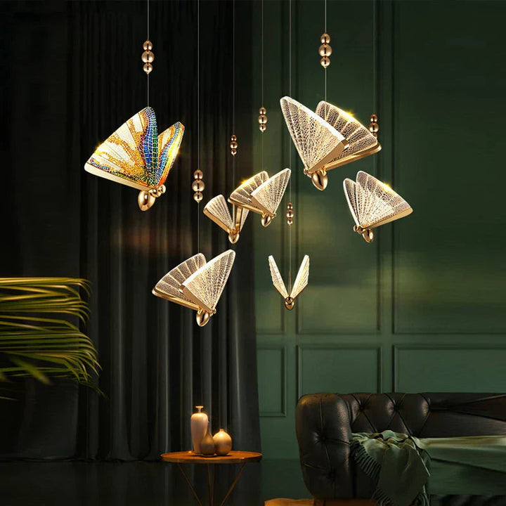 Lampa wisząca inspirowana motylami