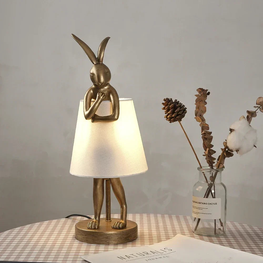Lampka stołowa Królik – Przyciemniana lampka LED nocna w nowoczesnym designie do pokoju dziecięcego i salonu |