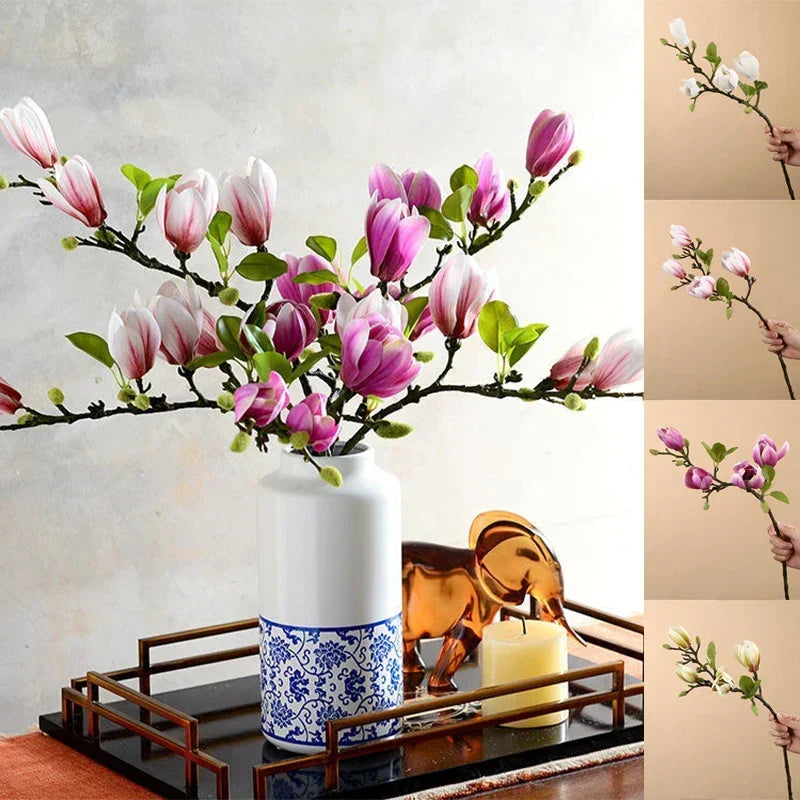 SilkSplendor - Realistyczne sztuczne gałęzie magnolii